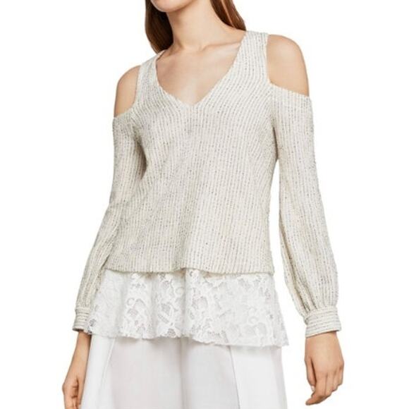 New NWT‎ BCBG Maxazria Hansen Cold Shoulder Top XXS - Picture 1 of 10